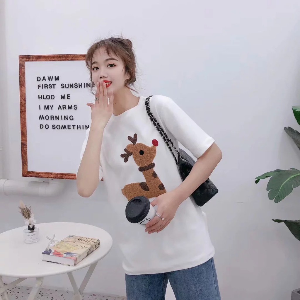 LH.Sunday🍀 เสื้อยืดคอกลมลายเจ้ากวางสุดนั้ลร้าาคคค 🦌💕 ผ้านิ่มใส่สบาย รุ่นนี้จัดให้จุกๆ 7 สียั่วๆบดกันไปเล้ยย 💣🔥🔥 - รูปที่ 3