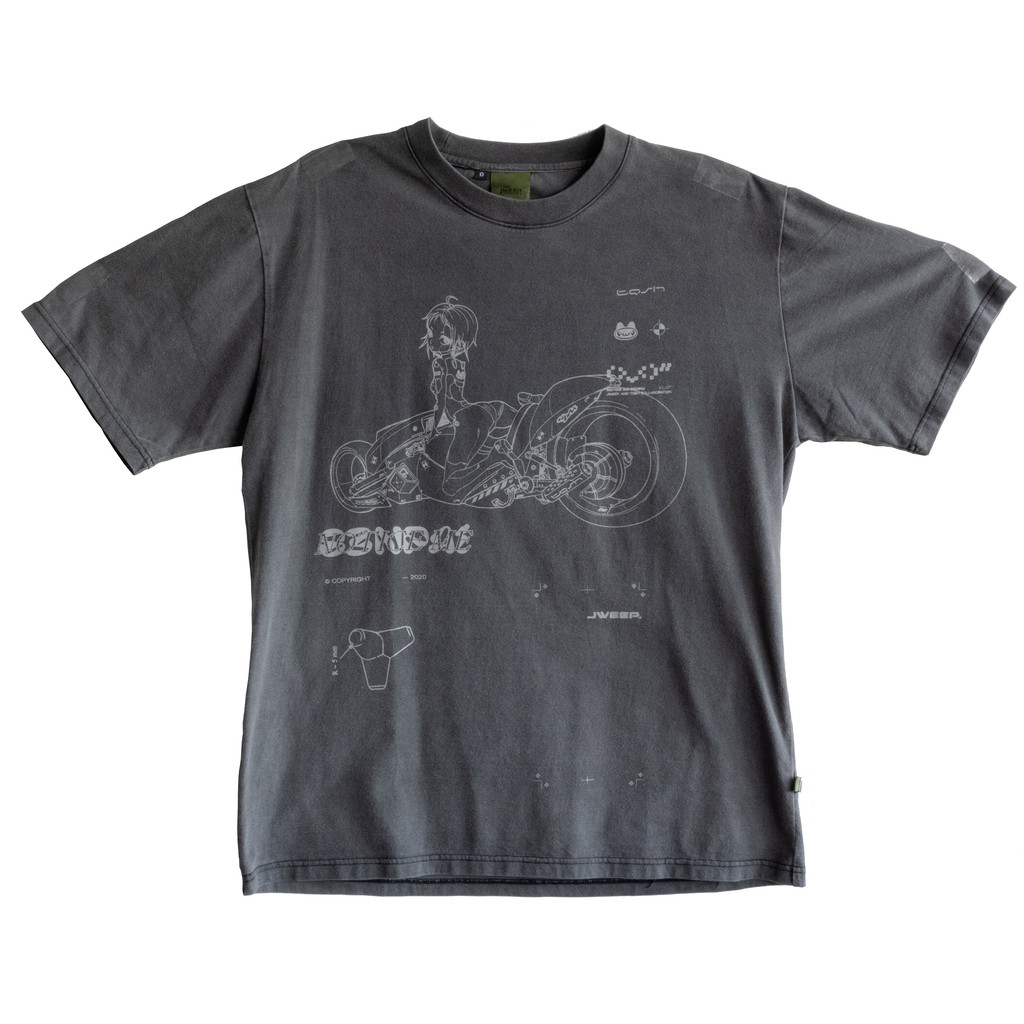 QWERTY CARBON BLEACHED TEE by JWEEP. x T.Q.S.H.