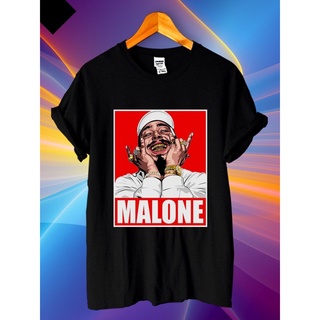 Tshirtคอลูกเรือcrew neckGildan เสื้อยืด พิมพ์ลาย Post Malone Smile And Poster Rapper Rnb สําหรับผู้ชาย-4XL