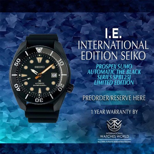 Seiko Prospex Sumo Black Series Limited Edition นาฬิกาข้อมือผู้ชาย สายยาง รุ่น SPB125J1,SPB125J,SPB125