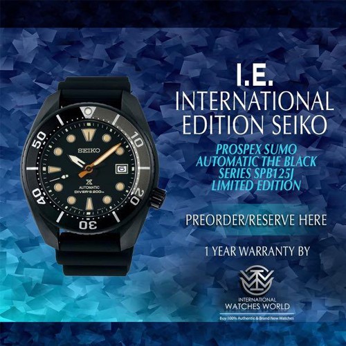 Seiko Prospex Sumo Black Series Limited Edition นาฬิกาข้อมือผู้ชาย สายยาง รุ่น SPB125J1,SPB125J,SPB1