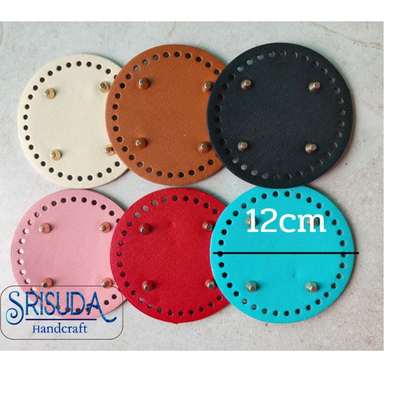 ก้นกระเป๋ากลม PU ขนาด12cm มี 6สี