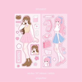 student girl sticker สติกเกอร์ไดคัท