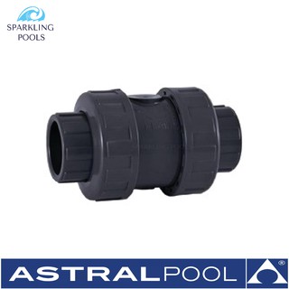 เช๊ควาล์ว ป้องกันการไหลกลับ True Union ชนิดสปริง ขนาด 1" - AstralPool PVC-U spring check valve 1" (EPDM) solvent socket