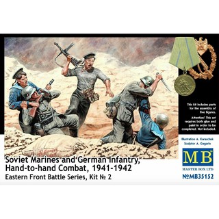 ฟิกเกอร์โมเดล Figure Model 1/35 Master Box MB35152 Soviet Marines and German Infantry, Hand-to-hand Combat, 1941-1942.