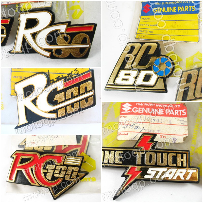 【 แท้ 】 ซูซูกิ ตรา โลโก้ RC80 RC100 K G ONE TOUCH START สตาร์ทมือ SUZUKI ราคาต่อชิ้น ตราบังลม โลโก้บ