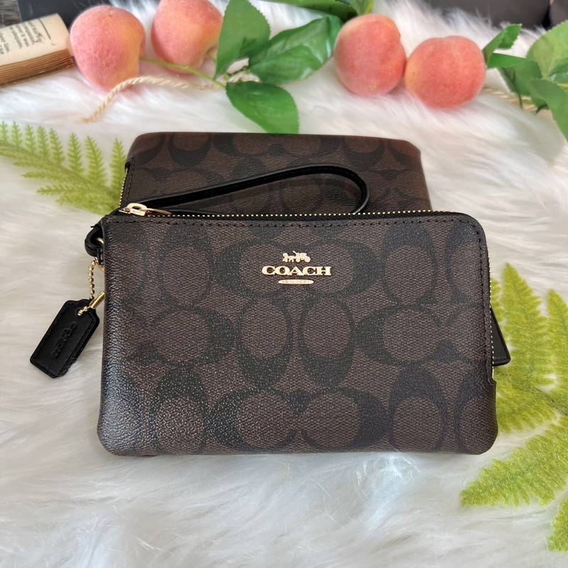 แท้💯🇺🇸🔥 กระเป๋าCOACH คล้องมือ 2 ซิป Size S