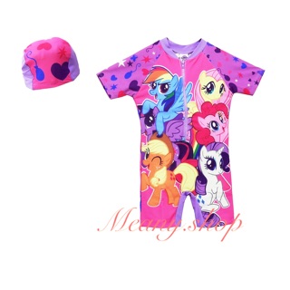 ชุดว่ายน้ำเก็บอุณหภูมิการ์ตูนโพนี่ My Little Pony ลิขสิทธิ์แท้​ Neoprene  ผ้านีโอพรีนกันหนาว Swimsuit กันยูวี UV UPF50