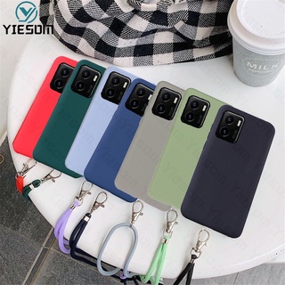 เคสโทรศัพท์มือถือแบบนิ่ม TPU พร้อมสายคล้องคอ สีแคนดี้ สําหรับ Vivo Y33S Y21S Y21 Y15A Y15S Y51 Y53S Y51A Y17 Y15 Y12 Y91C Y1S