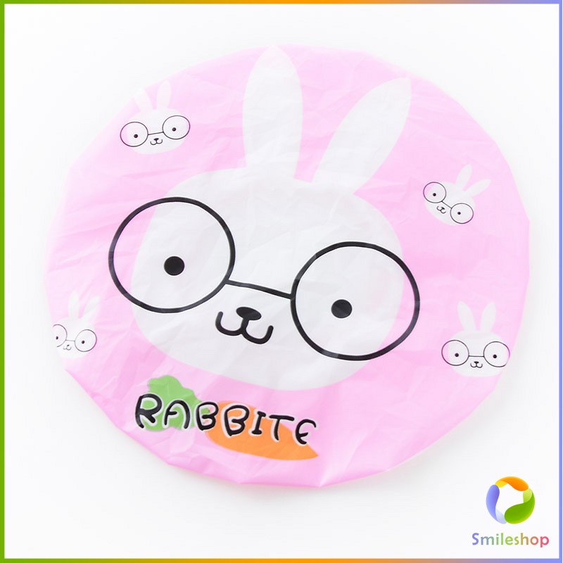 Smileshop หมวกคลุมผมอาบน้ำ กันน้ำ ลายการ์ตูนน่ารัก   Shower Cap Kids - รูปที่ 3