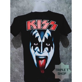 เสื้อยืดคอกลม สกรีนลาย KISS (รหัส 86)