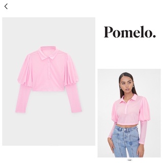 crop สีชมพู เเบรนด์ pomelo size s