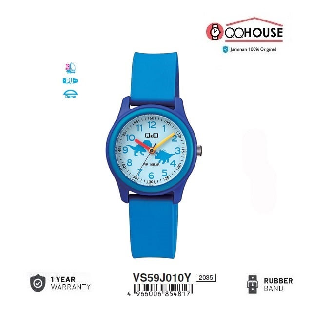 Q&Q QNQ QQ VS59 VS59J VS59J010 VS59J010Y ANALOG KIDS WATCH RUBBER BAND CHILDRENS WATCH RUBBER STRAP