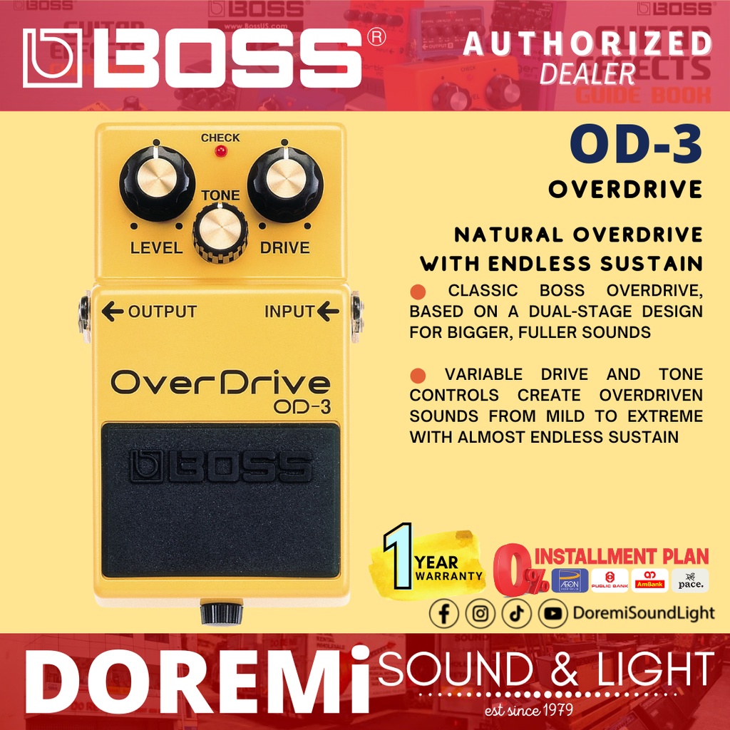 BOSS OD3 Overdrive Guitar Effects Pedal (OD-3)
