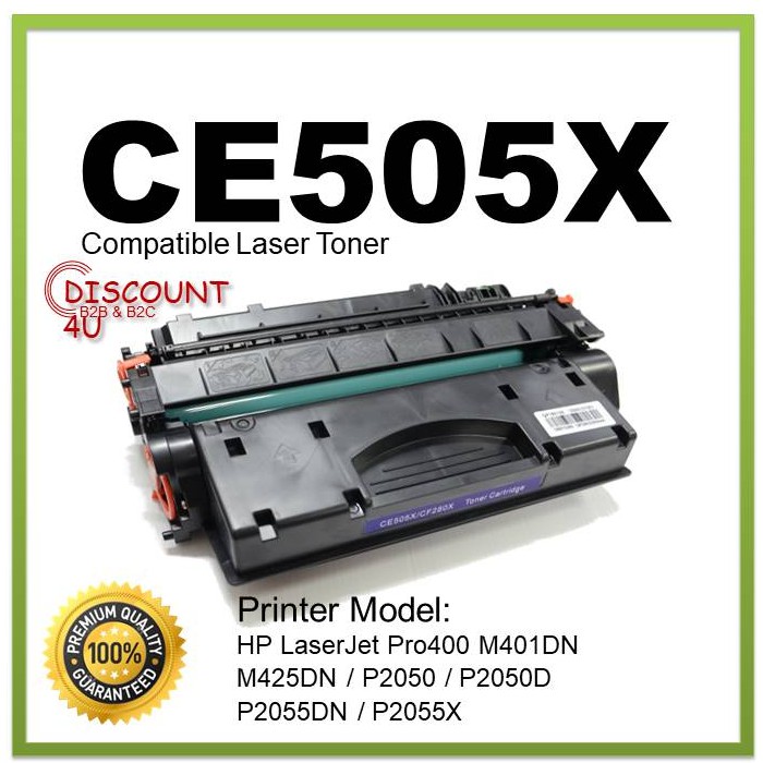 Discount4U ตลับหมึกเลเซอร์ Toner HP CE505X/CE505/505X/05X For Printer HP 400/M401dn/425dn/P2050/P205