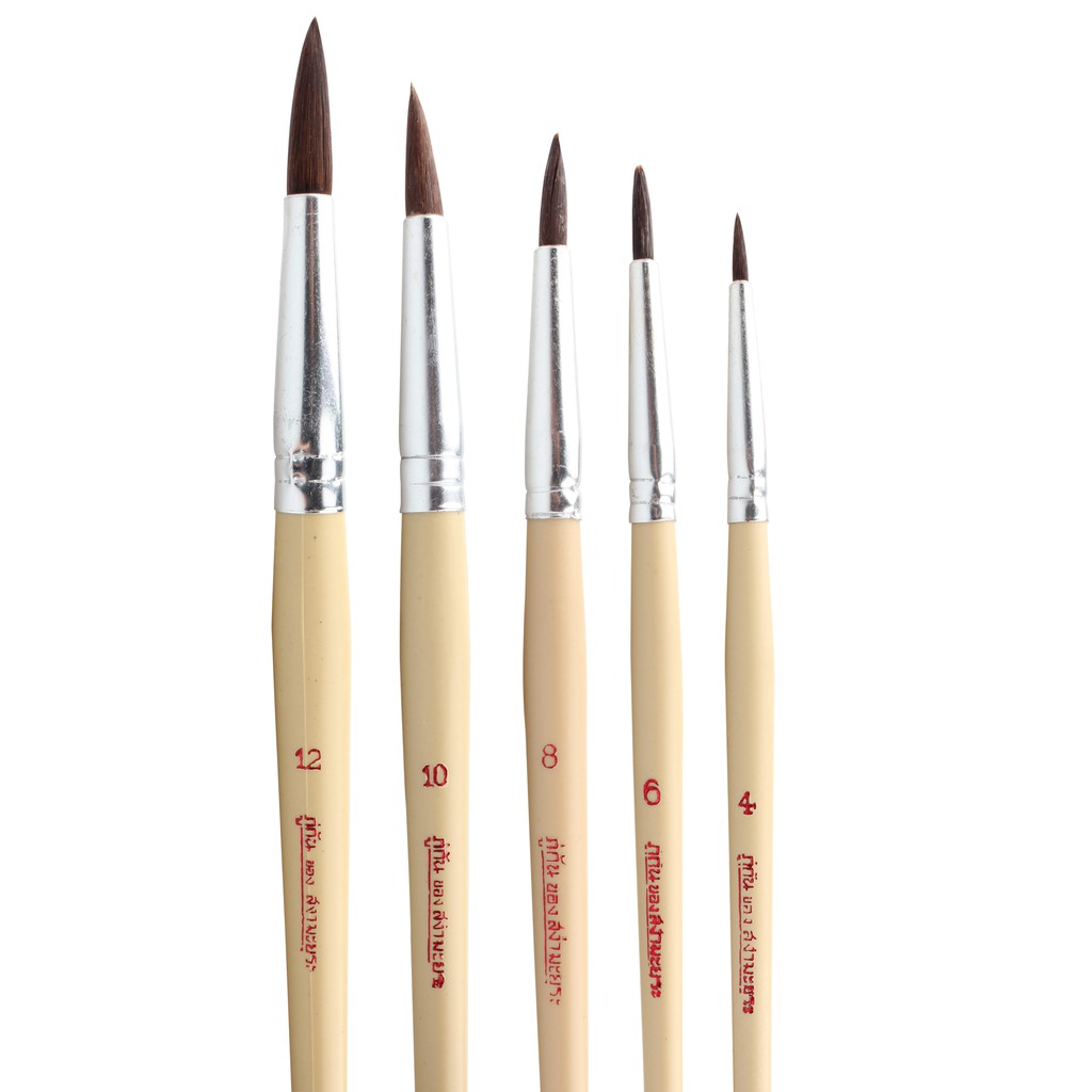 สง่า มะยุระ พู่กันกลม ขนสังเคราะห์ เบอร์ 00-06 พู่กัน สมใจเครื่องเขียน Somjai