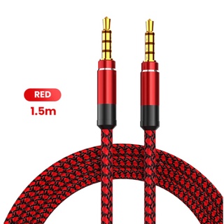 Robotsky Jack 3.5mm Audio Cable Nylon Braid 3.5mm Car AUX Cable 1.5M Headphone Extension Code for Phone MP3 Car