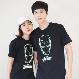 เสื้อยืดครอป Marvel Men Avengers Iron man glow in the dark -T Shirt เสื้อยืดมาร์เวลไอร่อนแมนผู้ชายเรืองแสงในที่มืด