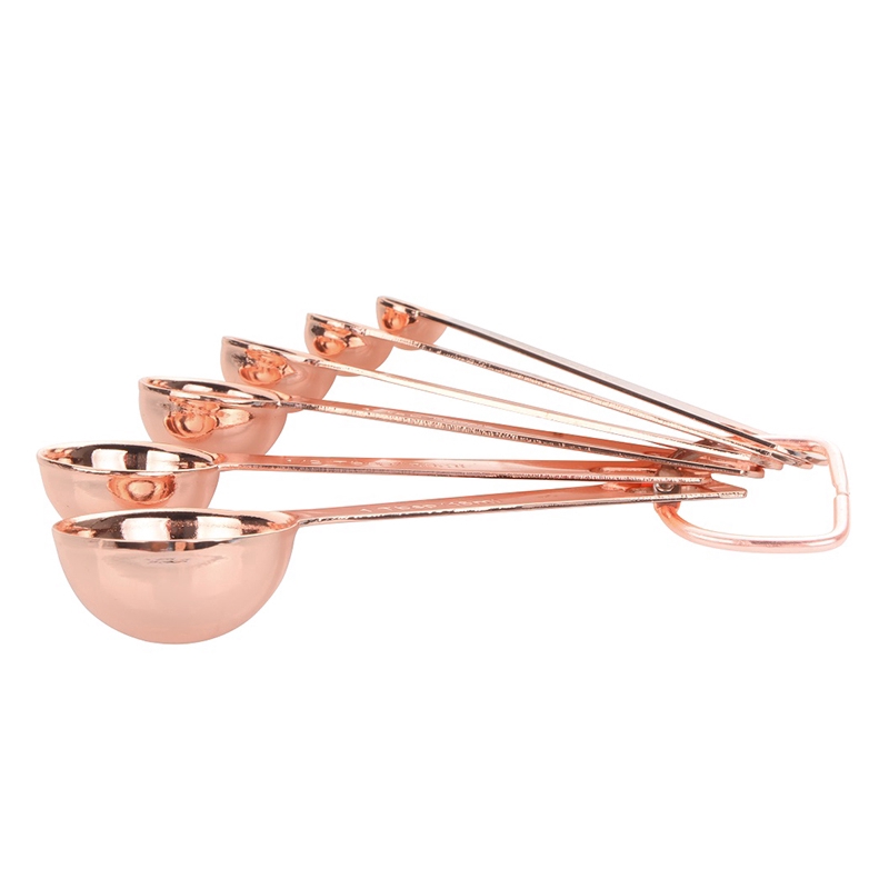 Ready All stainless steel measuring spoon rose gold 6 piece set with ...