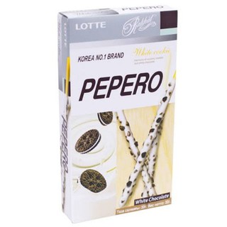 LOTTE Pepero white chocolate cookies 256g. ล็อตเต้ เปปเปอโร ไวท์ คุกกี้ช็อกโกแลตขาว 256กรัม.