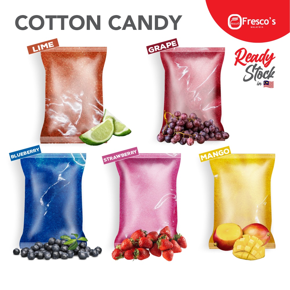ลูกอมไหมขัดฟันน้ําตาลคริสตัล 1กก. น้ําตาลขนมสายไหม 1กก. Gula-Gula Kapas Gula Untuk Cotton Candy Gula