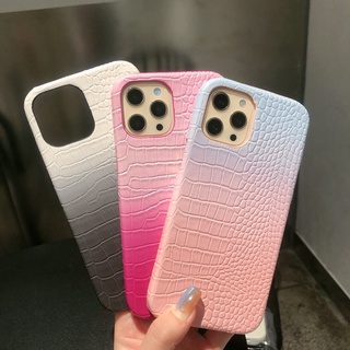 เคส iphone 11 case iphone 11 เคสโทรศัพท์ ลายหนังจระเข้ ไล่โทนสี สําหรับ iphone 11