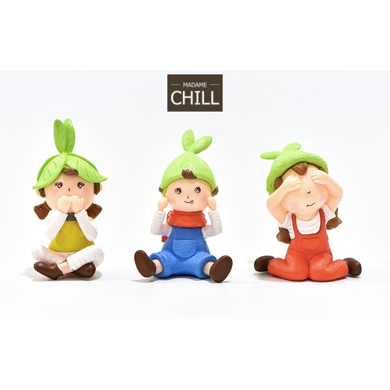 [MC354] ตุ๊กตุ่นจิ๋ว เด็กน้อย ปิดหู ปิดตา ปิดปาก (1 เซต ราคา 65 บาท)