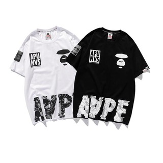 Aape เสื้อยืดแขนสั้น ผ้าฝ้าย พิมพ์ลาย แฟชั่นสําหรับผู้ชาย และผู้หญิง