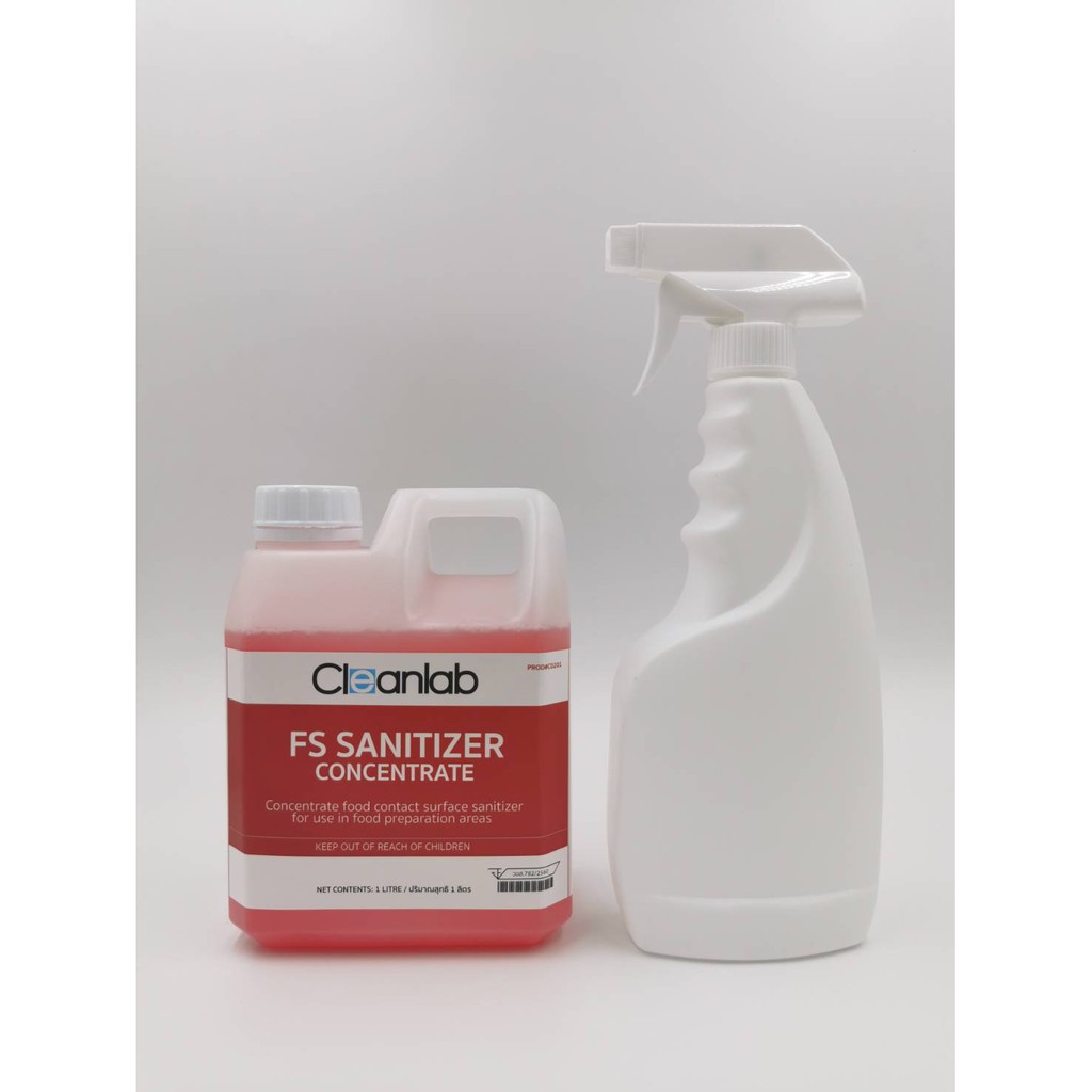 Cleanlab FS Sanitizer Concentrate ฟู๊ดเซฟตี้ สูตรเข้มข้นมาก 1ลิตร+ขวด ...