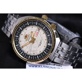 (แถมกล่องแบบพกพา+ที่ตัดสาย) นาฬิกา ORIENT Revival  World Map Automatic รุ่น RA-AA0E01S