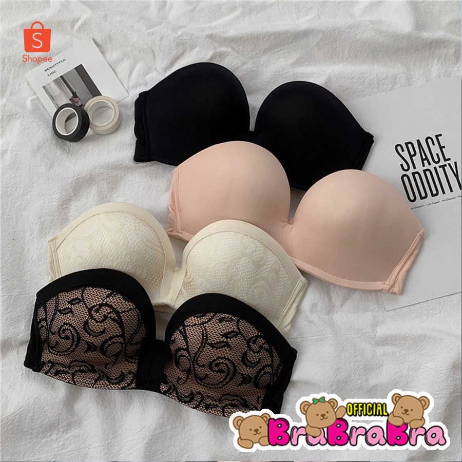 [ส่งจากไทย] 𝑩𝒓𝒂𝑩𝒓𝒂𝑩𝒓𝒂  #bra-001 LOCKING BRA เกาะอกขอบซิลิโคน บราเกาะอก
