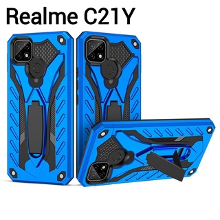 Realme C21Y(พร้​อมส่งในไทย)เคสกันกระแทกRealme C21Y/Realme C11 2021/Realme C20/Realme C21/Realme C25เคสหุ่นยนต์มีขาตั้ง