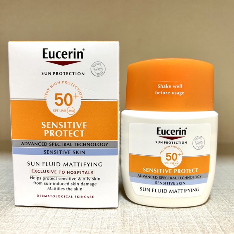 EUCERIN SUN FLUID MATTIFYING FACE SENSITIVE PROTECT SPF50+ Shopee
