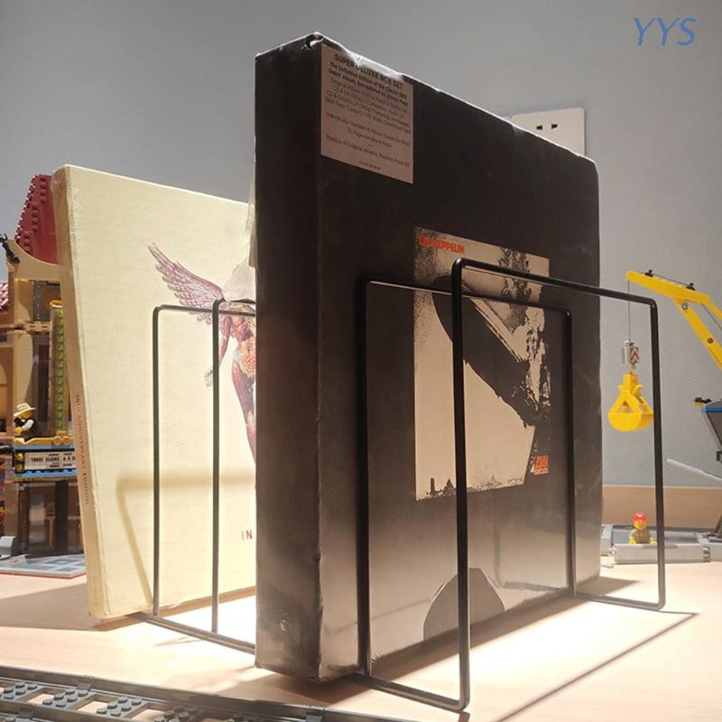Yys ชั้นวางของโลหะสีดําสําหรับวางบันทึกเสียงไวนิล Lp