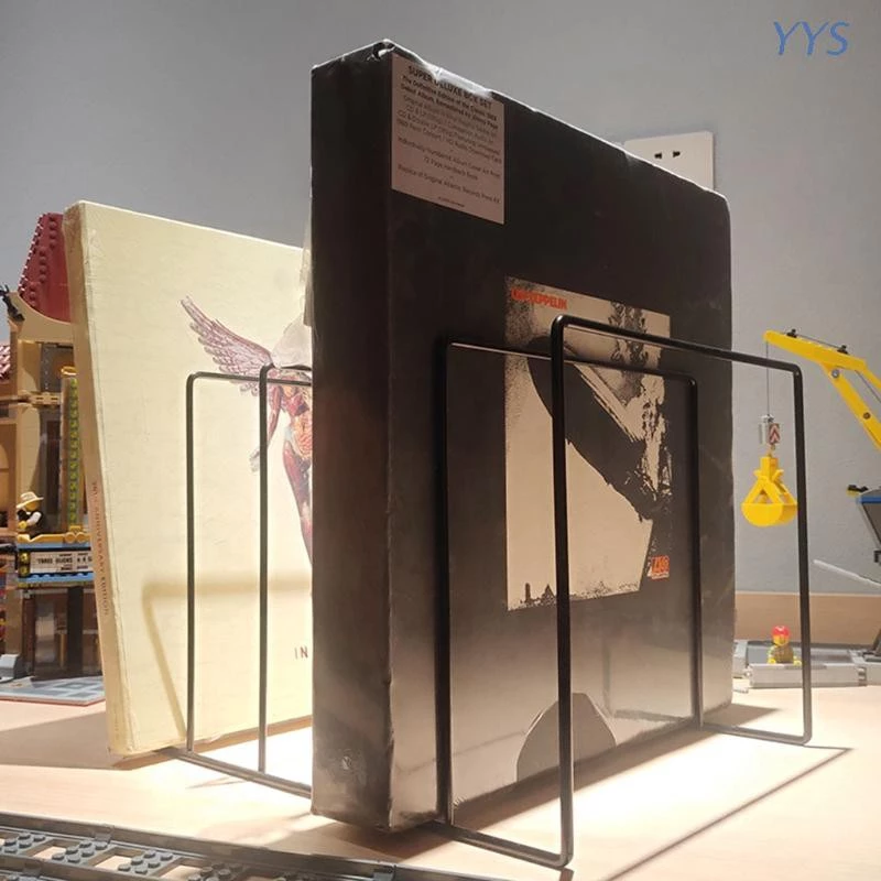 Yys ชั้นวางของโลหะสีดําสําหรับวางบันทึกเสียงไวนิล Lp