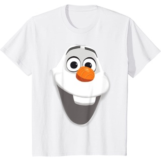 เสื้อยืดผ้าฝ้ายพรีเมี่ยม เสื้อยืด พิมพ์ลายกราฟฟิค Disney Frozen Olaf Big Face