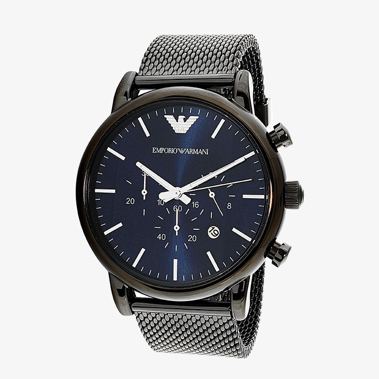 นาฬิกาข้อมือผู้ชาย Emporio Armani Sport Chronograph Blue Dial - Grey AR1979 ของแท้