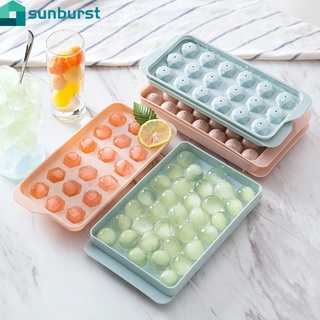 1PC DIY Creative 18/33 Grids Round Diamond Ice Cube Mold With Lid / Plastic Tray Ice Making Mould