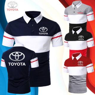 เสื้อยืดโปโล คอปก พิมพ์ลายโลโก้รถยนต์ Toyota แฟชั่นฤดูร้อน สําหรับผู้ชาย