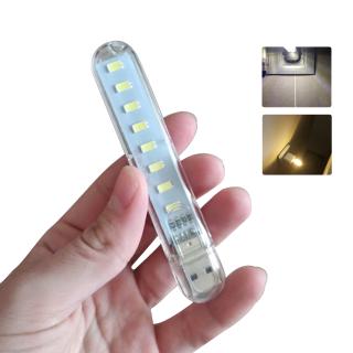 8 LED 5V โคมไฟมินิ USB โคมไฟอ่านหนังสือ คอมพิวเตอร์ ไฟกลางคืน สีขาวนวล / อบอุ่น