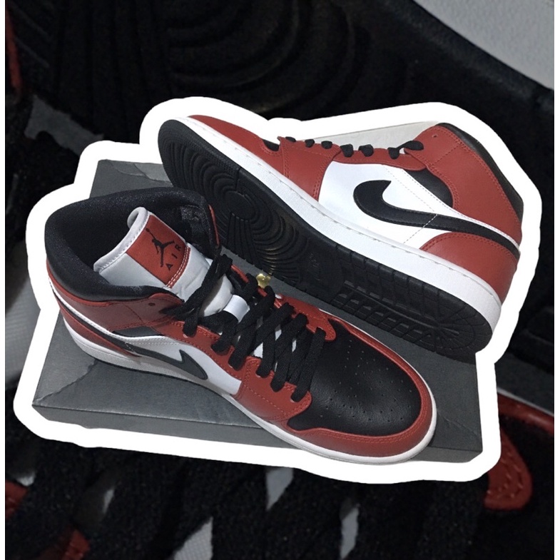 💥 พร้อมส่ง Nike Air Jordan 1 Mid "Chicago Black Toe" ของแท้ 💯% ‼️