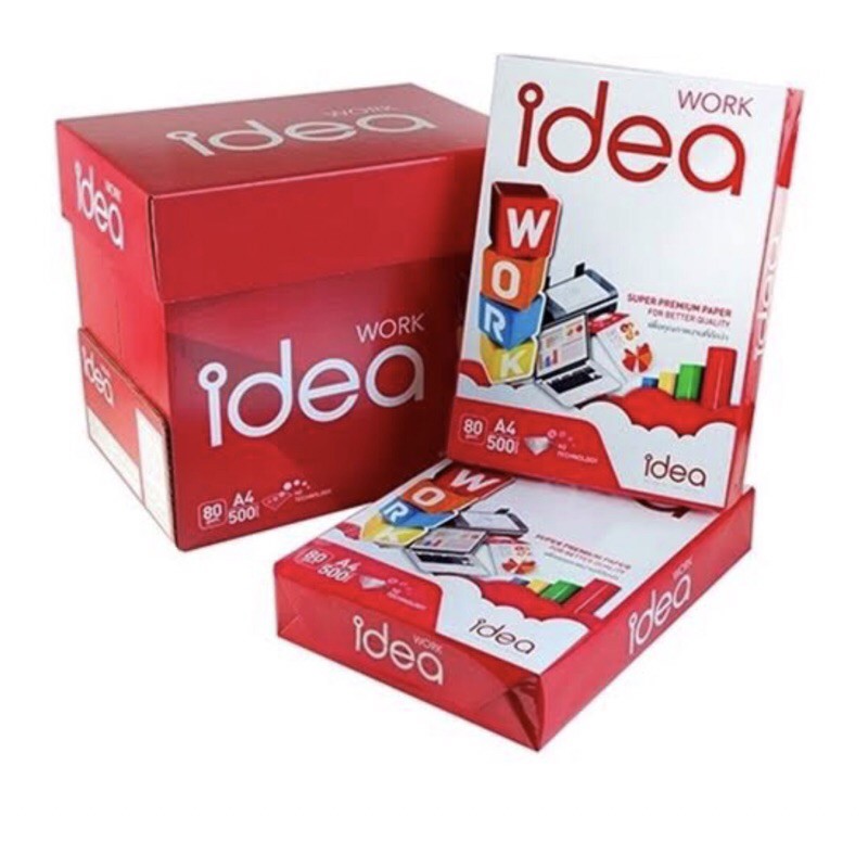 กระดาษ IDEA WORK ไอเดียเวิร์ค A4 80แกรม (1 ลัง 5 ห่อ)กระดาษถ่ายเอกสาร IDEA WORK ไอเดียเวิร์ค A4 80 แ