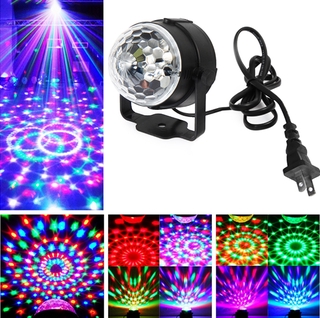 โคมไฟดิสโก้ LED RGB เซนเซอร์เสียง หมุนได้ สําหรับตกแต่งบ้าน คริสต์มาส งานแต่งงาน วันเกิด