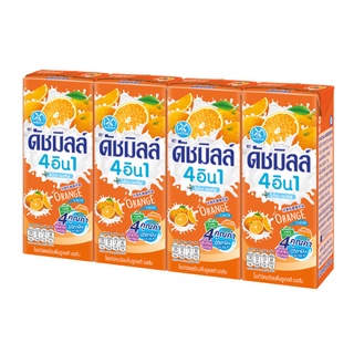 DUTCHMILL ดัชมิลล์ นมเปรี้ยว รสส้ม 180 มล. (แพ็ค 4 กล่อง)