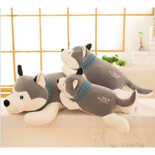🔥พร้อมส่ง🔥ตุ๊กตาหมาไซบีเรียน หมานอน นุ่มสบาย ขนาด 30-55 cm.🐶