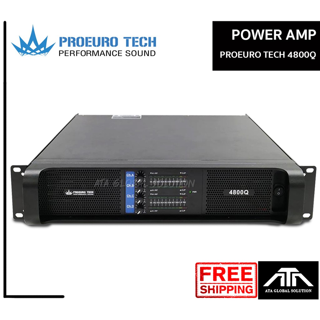 ** ราคาดีสุด รีวิวแน่น  PROEURO TECH 4800Q เพาเวอร์แอมป์ PROEUROTECH 4800Q พาวเวอร์แอมป์ โปรยูโรเทค 