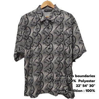 เสื้อฮาวาย no boundaries รอบอก 54" ผ้าโพลี Polyester เสื้อเชิ้ตฮาวายวินเทจไซส์ใหญ่ มือสอง สภาพดีมาก / Used Hawaii Shirt