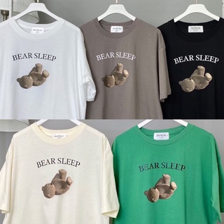 เสื้อยืด Oversize ลายน้องหมี 🐻 Bear Sleep &amp; JellyCat ผ้าCotton100% ใส่สบาย เสื้อยืดFreesize เสื้อยืดทรงเกาหลี