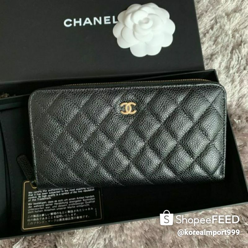 Chanel Caviar Zippy Long Wallet Ghw Holo29