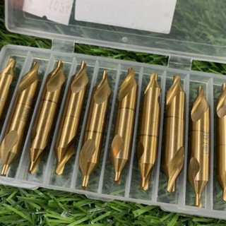 แบ่งขาย ดอกนำศูนย์ ไฮสปีด สีทอง ดอกสว่าน HSS CENTER DRILL BIT